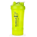 musclexp advancedstak protein shaker for professionals green white with steel ball 500 ml 